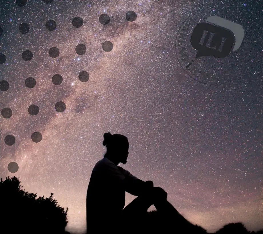 ili silueta gleda u galaksiju mlecni put